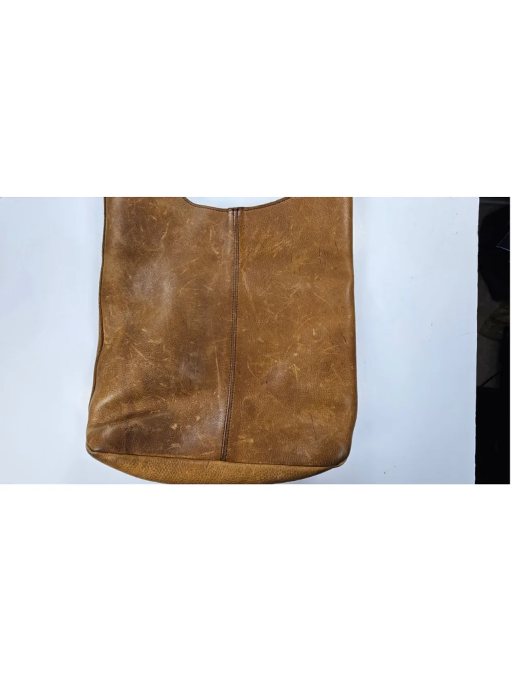 Duluth Trading Co Leather Hobo Shoulder Bag Brown Distressed Full Grain Purse
